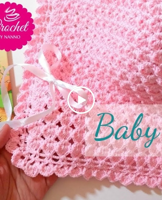 TO CROCHET A BABY BLANKET #1 FAST & EASY BABY ?THE SHOP by NANNO