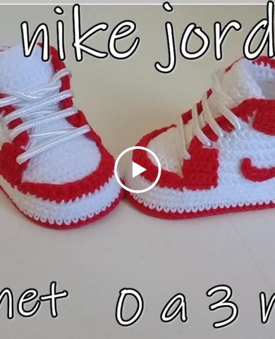 Nike Air jordan a crochet Baby booties 