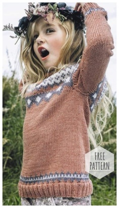 Jumper with jacquard patterns for girls