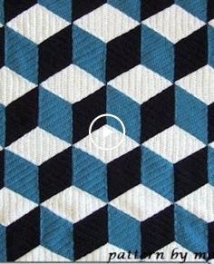 How to crochet 3D blanket afghan or rug free pattern tutorial seminario del modelo libre l
