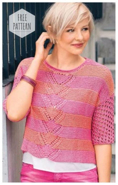  STRIPED BLOUSE WITH SHORT SLEEVES FREE PATTERN