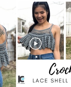 HOW TO CROCHET TANK TOP : Crochet Lace Shell Tank top ( Free Pattern Sizes XS - XXL )