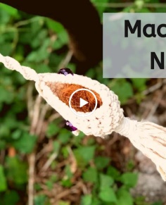 DIY Macrame nest for bird  macrame pod