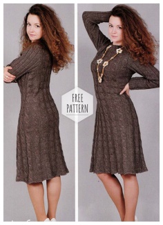 Dress with a vertical braid pattern