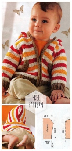 Striped jacket for baby
