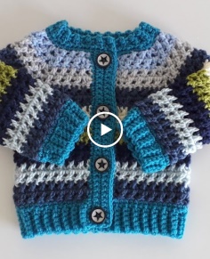 Crochet #20 How to crochet a baby cardigan "Kriss Cross"