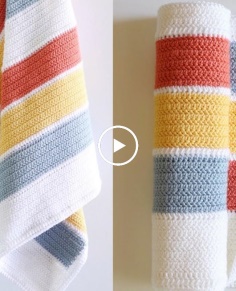 Crochet Summertime Stripes Blanket