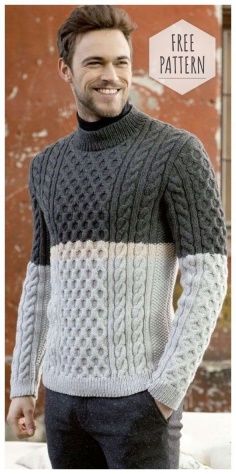Gray mens sweater free pattern