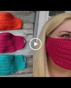 Crochet face mask with filter insert