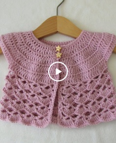 How to crochet an EASY lace baby cardigan  sweater