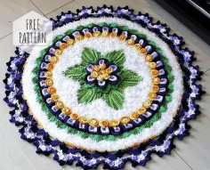 Floral Crochet Mat Free Pattern