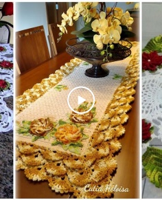 Very Stylish And Classy Crochet Lace Flower Table Mats And Table Runners Designs Patterns