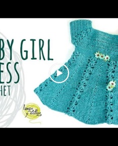 Tutorial Easy Crochet Baby Girl Dress with Flowers