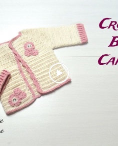 Crochet Baby Cardigan  Size 0-3 Months