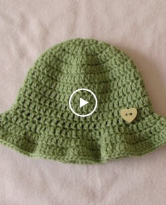 VERY EASY simple crochet baby sun hat tutorial - summer baby hat
