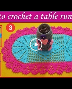 How to Crochet Table Runner Oval Shape lace doily? Full Tutorial.