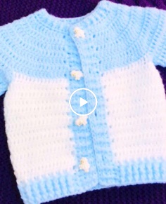 Super easy baby set - Crochet cardigan jacket - boy or girl 0-12M - beginners -Crochet for Baby #189
