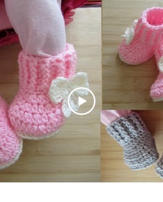 Crochet baby booties tutorial newborn 0-3 months 0-6 months � Designed by Happy Crochet Club