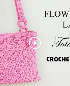 CROCHET: Tas Rajut ~ Flower Puff Lace Crochet Bag Tutorial (English Subtitle)