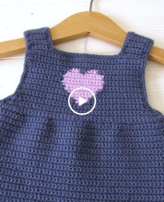 How to crochet a simple heart baby pinafore  dress