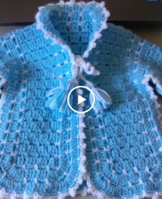 Crochet Baby Sweater with Unique Stitch  Video one - Yolanda Soto Lopez