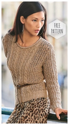 Jumper with mesh pattern and braids