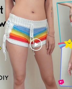 Super Crochet Rainbow Shorts Full Tutorial