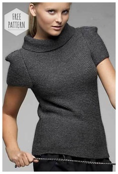 Stylish pullover with short sleeves knit