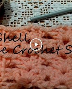Crochet:LACY SHELL stitchSEASHELL V- SHELL STITCH st How to make Slanted shell  StitchSUBTITLES