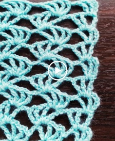 How to crochet Easy lace stitch for scarf - tutorial