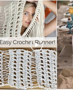Macrame Inspired Crochet Table Runner Tutorial