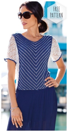 Jumper with short lace sleeves