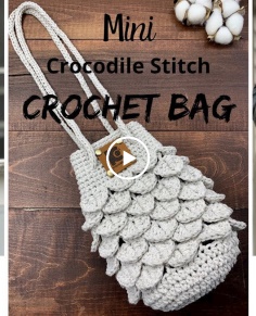 How to Crochet : Mini Crocodile Stitch Crochet Bag ( Free Pattern )