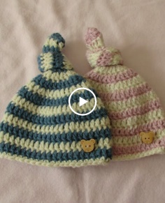 VERY EASY crochet baby knot hat  beanie - crochet hat for beginners