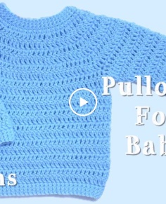 Crochet pullover sweater for baby 0-3 months