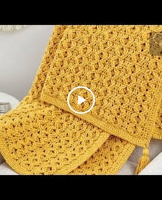 Crochet Golden Waves Throw