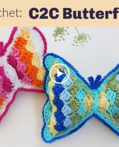 How To Crochet C2C Butterfly Pillow