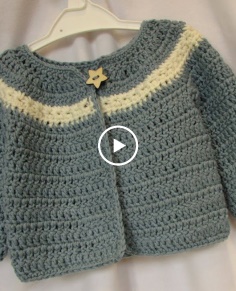 VERY EASY crochet cardigan  sweater  jumper tutorial - baby and child sizes