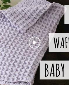 How to Crochet: Easy Beginner Waffle Stitch Baby Blanket