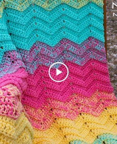 DIY Tutorial - How to Crochet Double Sweet Ripple - Baby Blanket Chevron Zig Zag Afghan Throw