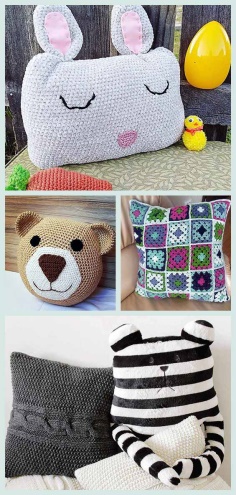 Knitted Pillow Idea for Your Sweet Home