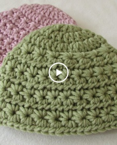 How to crochet a chunky star stitch baby hat