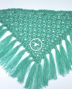 very good jasmine stitch crochet shawl with tassel borders diy