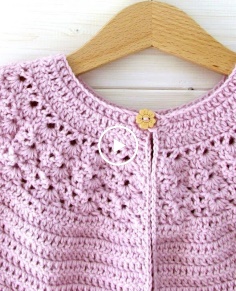 How to crochet a lace top baby cardigan  sweater - the Rosie cardigan