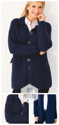 Long jacket with pockets free pattern