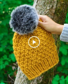 THE "ALPES" HAT, EASY KNITTING PATTERN WITH CIRCULAR NEEDLES