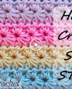 How to Crochet STAR STITCH Multicolore  Tutorial  English