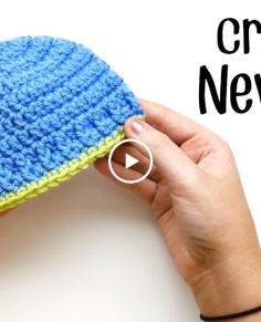 Easy Crochet Baby Hat - Parker Newborn Beanie
