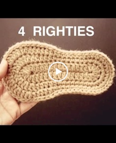 WATCH How To Crochet 6quot; Espadrille Soles - part 12  (4 Righties)