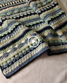 How to crochet a pretty mixed stripe blanket  afghan  throw tutorial